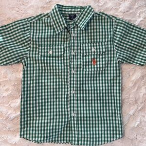 U.S. Polo Assn. Green and White Checkered Men's Shirt